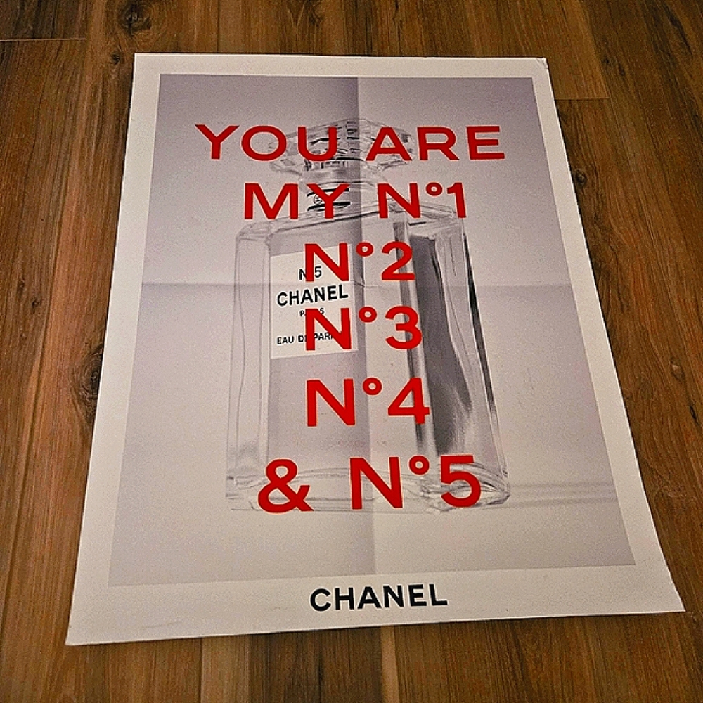 Chanel Fragrances Poster Valentine's Day Poster Chanel Perfume Poster RARE .
